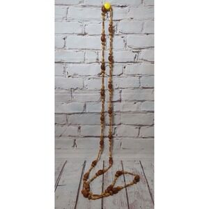Extra Long Boho Wooden‎ Bead Necklace 41.5" Drop